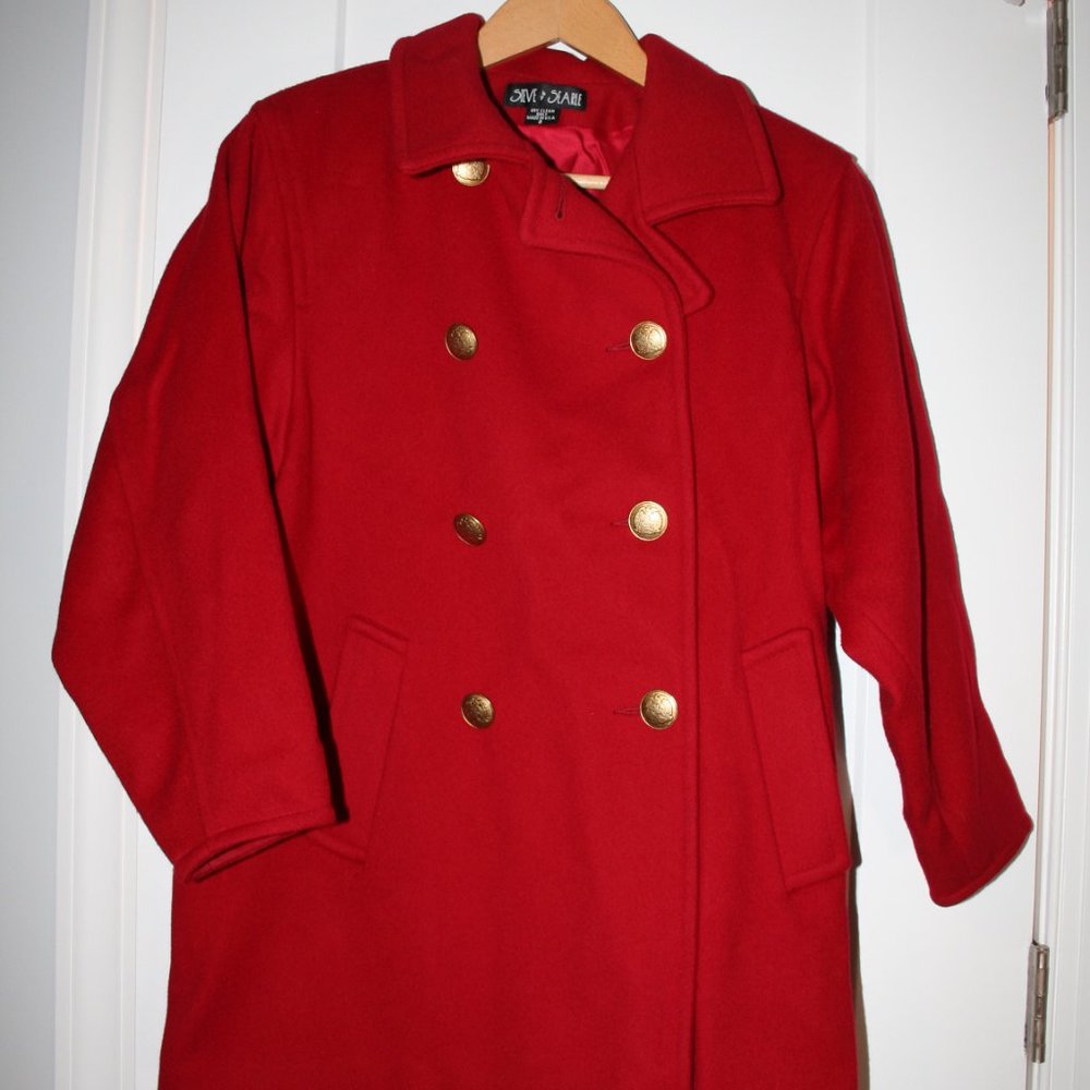 Steve by Searle Red Pea Coat Size 2